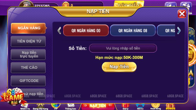 Hướng dẫn rút tiền 68 game bài